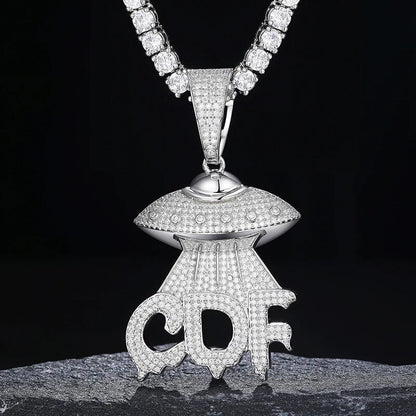 S925 Moissanite UFO Pendant Necklace