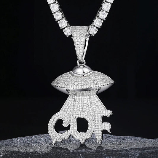 S925 Moissanite UFO Pendant Necklace