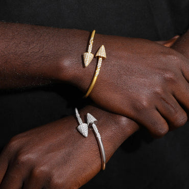 New S925 Moissanite Arrow Men Cuff Bracelet