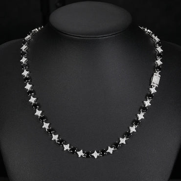 8mm S925 Black Moissanite Star Link Tennis Chain