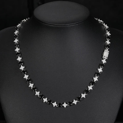 8mm S925 Black Moissanite Star Link Tennis Chain
