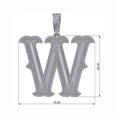 Moissanite Bosox A-Z Letter Pendant
