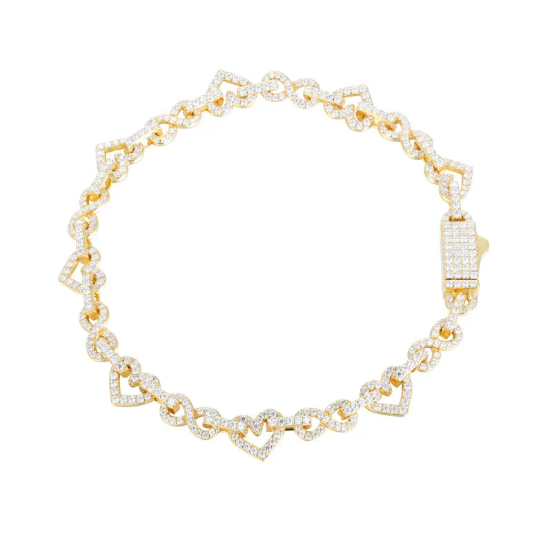 S925 Moissanite Infinity Diamond Heart Bracelet