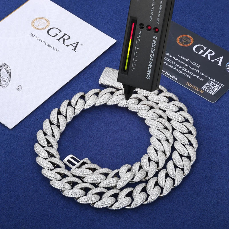 18mm Iced Out Miami Curve Diamond Cuban Link Chain