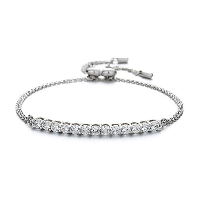 3mm Women's S925 Moissanite Adjustable Tennis Bracelet - 1.3 Carat