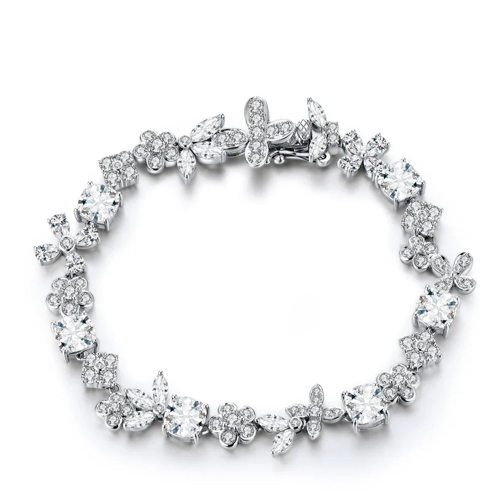 Women's S925 Moissanite Diamond Flower Bracelet