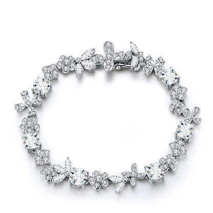 Women's S925 Moissanite Diamond Flower Bracelet