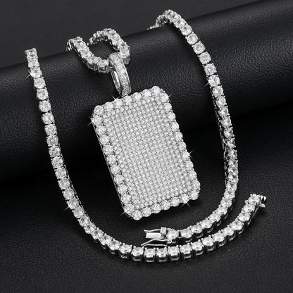S925 Streamline Tag Moissanite Diamond Pendant