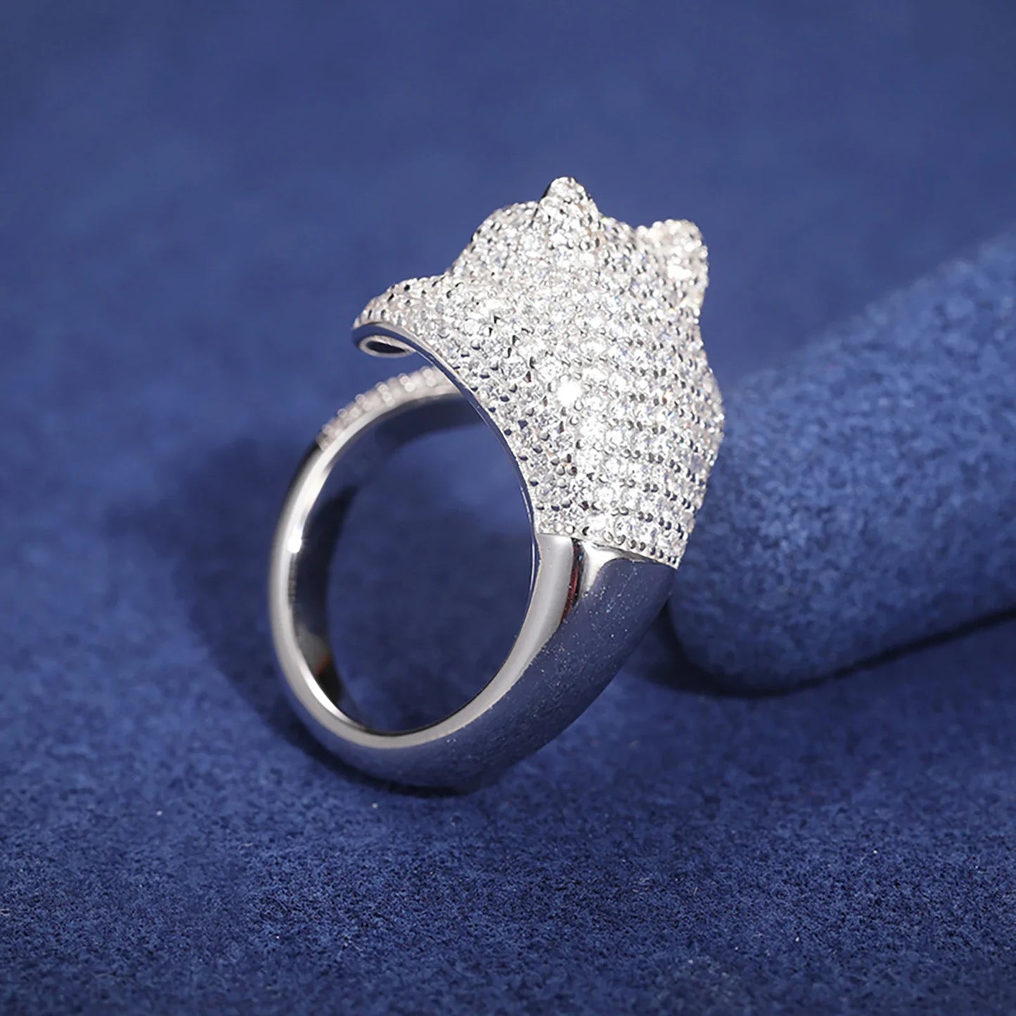 S925 Moissanite Leopard Diamond Cuff Ring