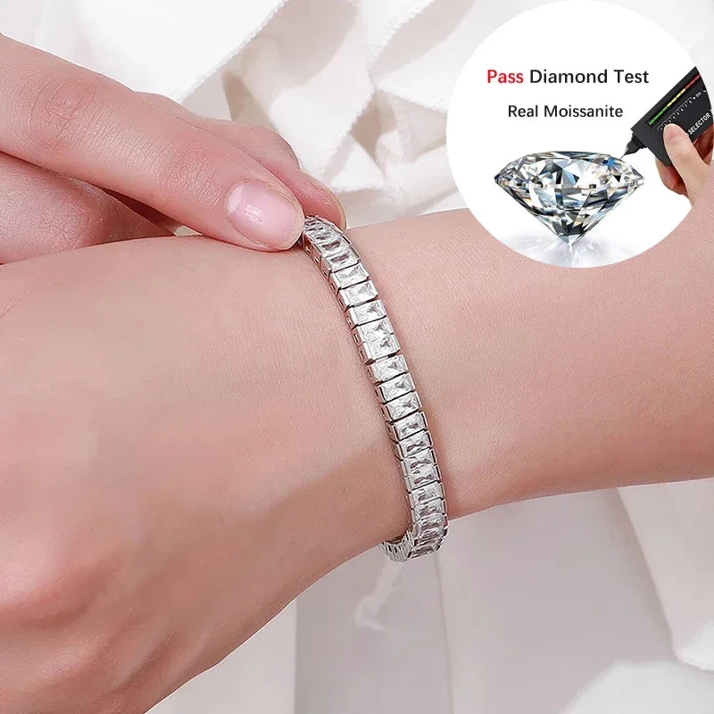 Emerald Cut Moissanite Tennis Bracelet