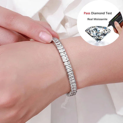 Emerald Cut Moissanite Tennis Bracelet