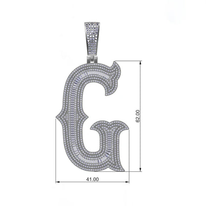 Moissanite Bosox A-Z Letter Pendant