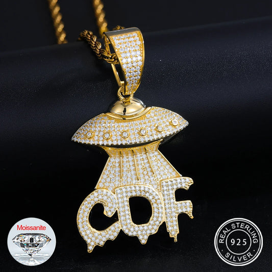 S925 Moissanite UFO CDF Spaceship Pendant