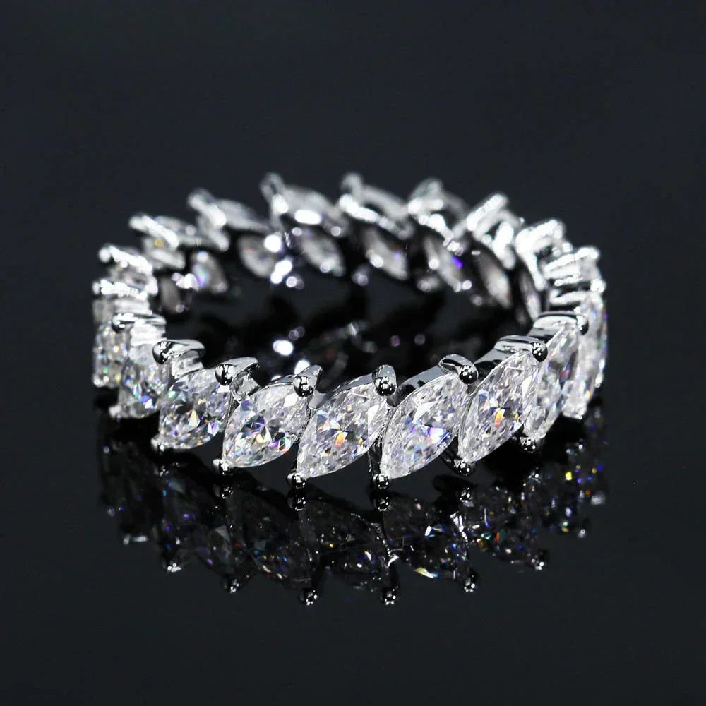 Women's S925 Moissanite Marquise Elegance Tennis Ring