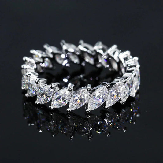 Women's S925 Moissanite Marquise Elegance Tennis Ring