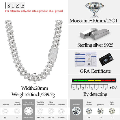 20mm Diamond Clustered Cuban Necklace