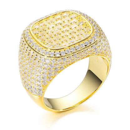 S925 Moissanite Fully Icy Pave Diamond Ring
