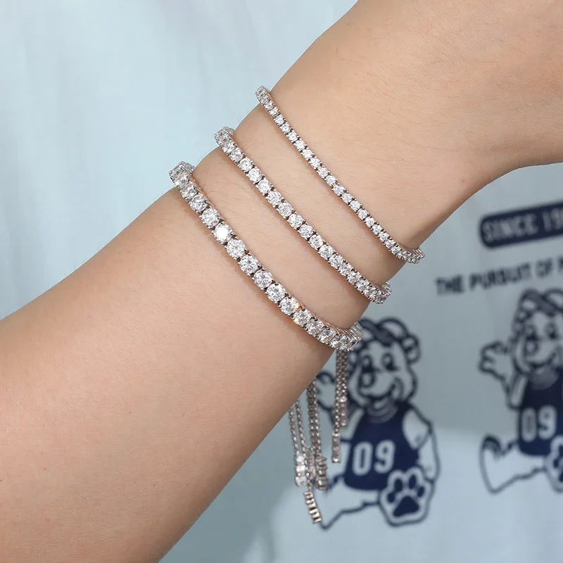 S925 Adjustable VVS Moissanite Tennis Bracelet