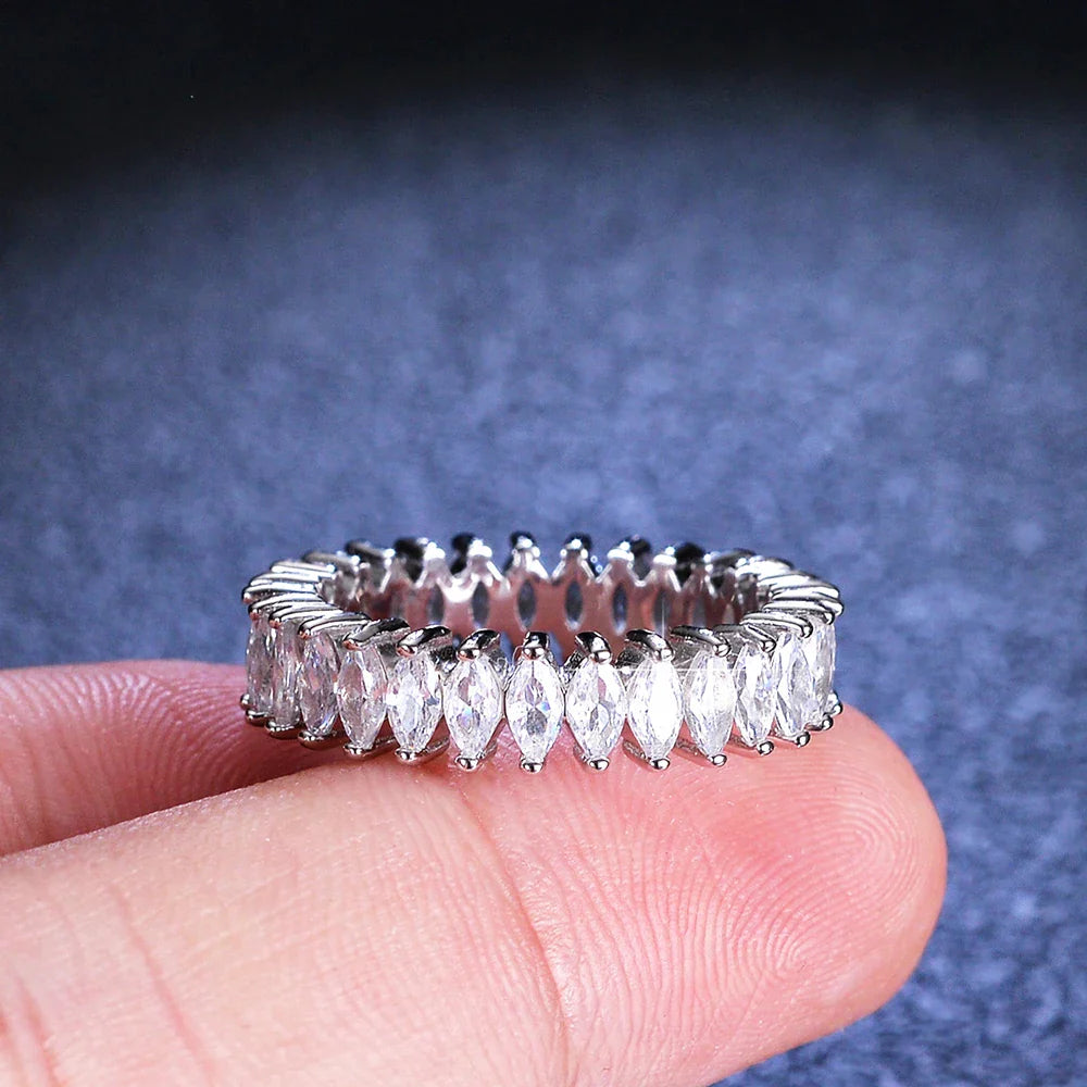 Women's S925 Moissanite Marquise Tennis Ring