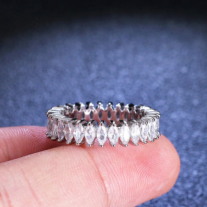 Women's S925 Moissanite Marquise Tennis Ring