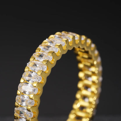 S925 Moissanite Oval Cut Eternity Band Ring