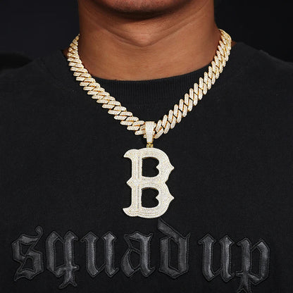 Moissanite Bosox A-Z Letter Pendant