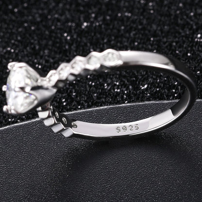 S925 Moissanite Single Shared Octagon Band Asscher Diamond Ring