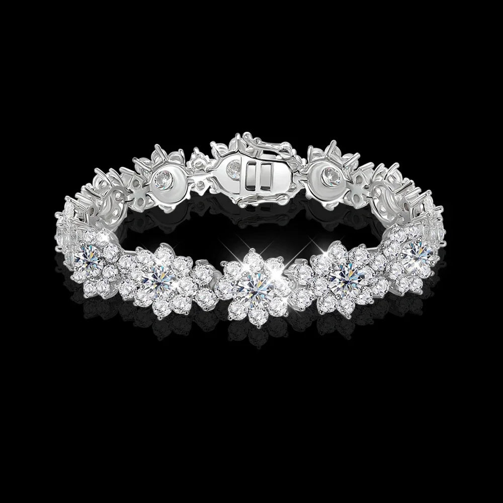 Women's S925 Diamond Flower Bracelet