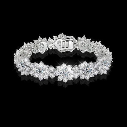 Women's S925 Diamond Flower Bracelet