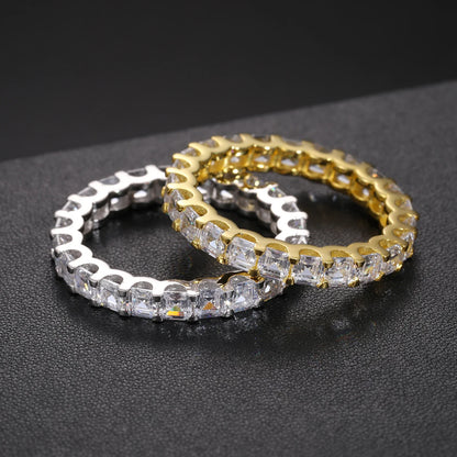 S925 Moissanite Baguette Cut Eternity Band Ring