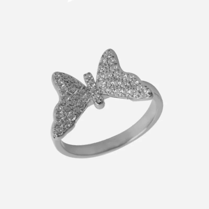 S925 VVS1 Moissanite Butterfly Ring