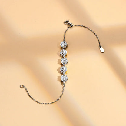 Women's S925 Moissanite Bling-Diamond Bear Feet Shape Bracelet