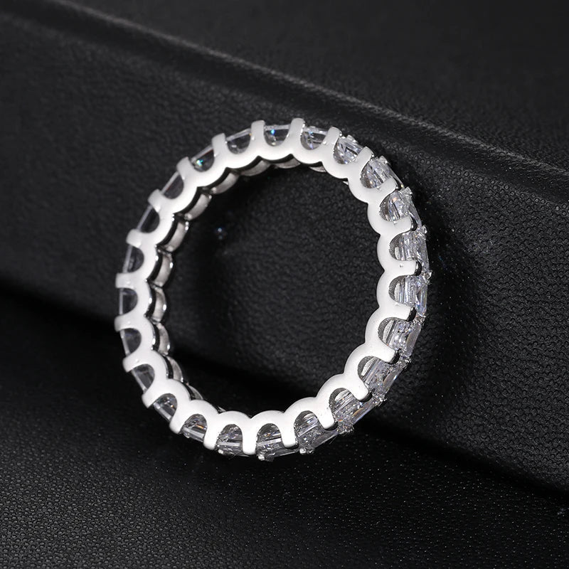 S925 Moissanite Baguette Cut Eternity Band Ring