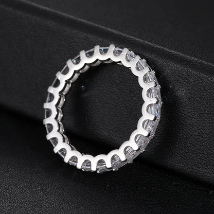 S925 Moissanite Baguette Cut Eternity Band Ring