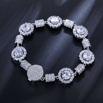 S925 Moissanite Diamond Stationed Bracelet - 14mm