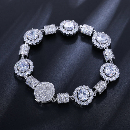S925 Moissanite Diamond Stationed Bracelet - 14mm