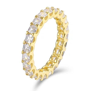 S925 Moissanite Baguette Cut Eternity Band Ring