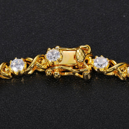 S925 Moissanite Tennis Infinity Bracelet - 3/4/5mm
