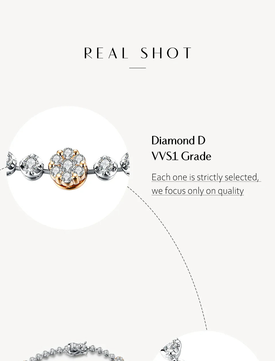 Women's S925 Moissanite Diamond Daisy Flower Stationed Bracelet