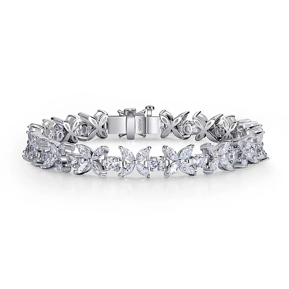 Women's S925 Moissanite Butterfly Link Bracelet