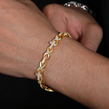 S925 Moissanite Infinity Cross Link Bracelet or Necklace - 8mm