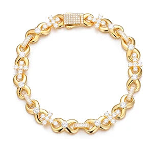 S925 Moissanite Infinity Cross Link Bracelet or Necklace - 8mm
