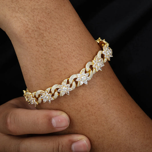 S925 Moissanite Diamond Infinity Link Flower Bracelet