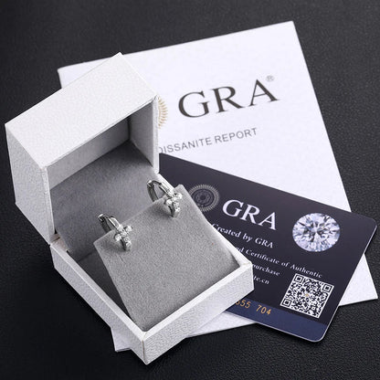 2mm Silver Moissanite Cross Earrings
