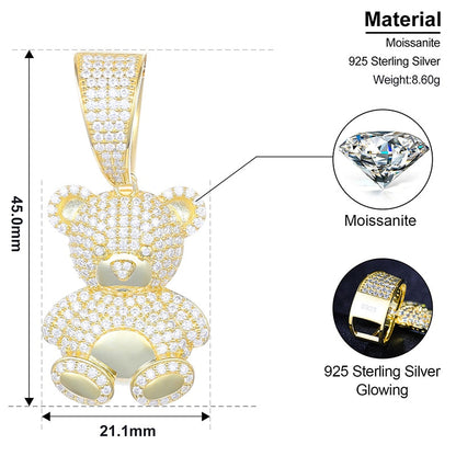VVS Moissanite Aurora Bear Pendant