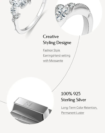 S925 Moissanite Pear Cut Diamond Ring