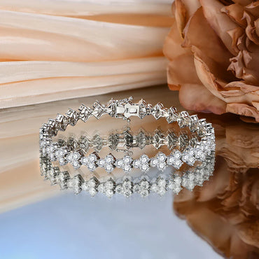 Women's S925 Moissanite Diamond Heart Link Bracelet
