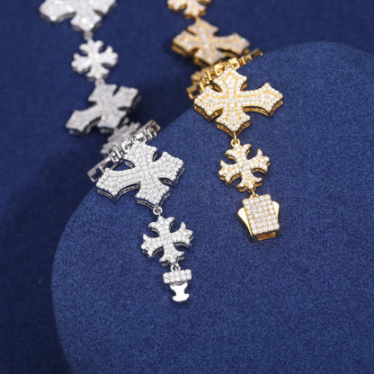 Moissanite Maltese Cross Bracelet