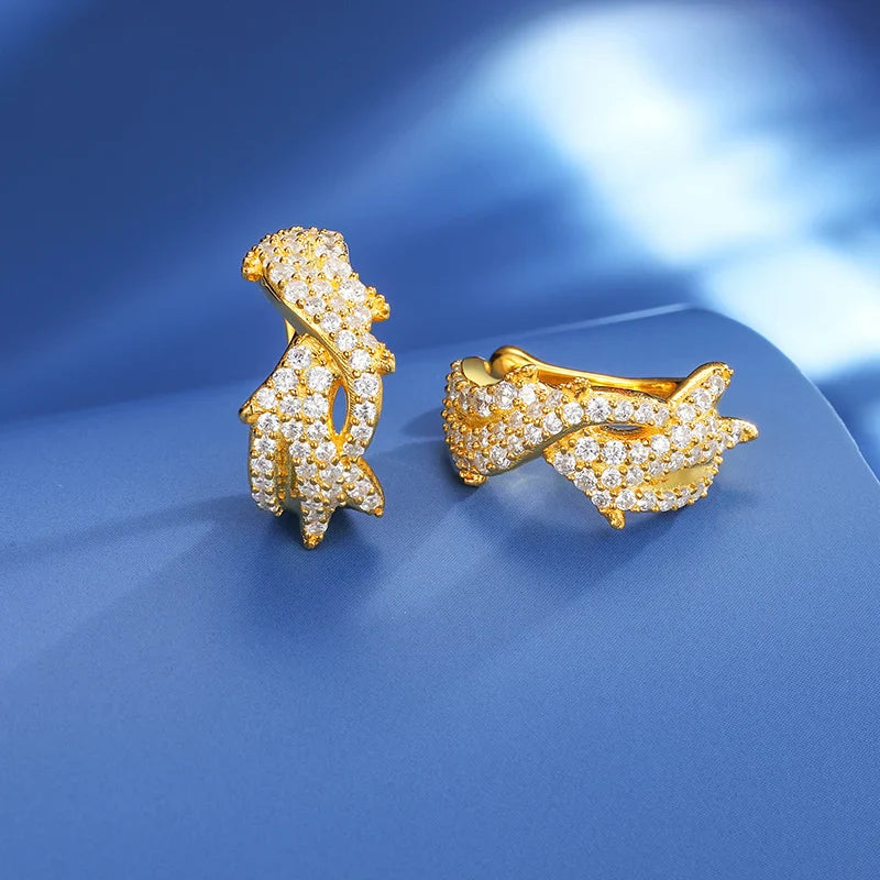 S925 Moissanite Crown Of Thorns Earrings
