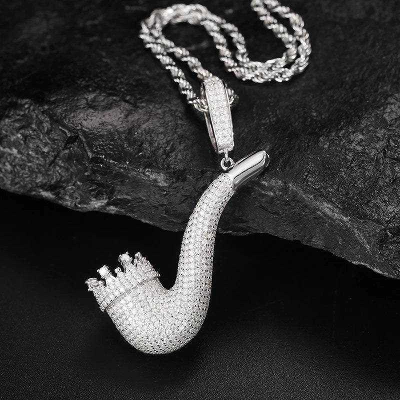 S925 Moissanite Smoke Pipe Diamond Pendant